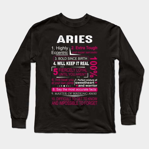 ARIES ZODIAC Long Sleeve T-Shirt by BTTEES